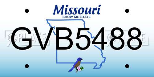 GVB5488 Missouri License Plate