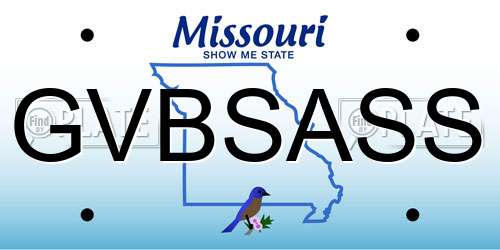 GVBSASS Missouri License Plate