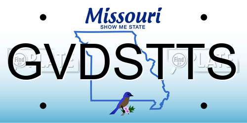 GVDSTTS Missouri License Plate