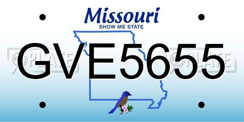 GVE5655 Missouri License Plate