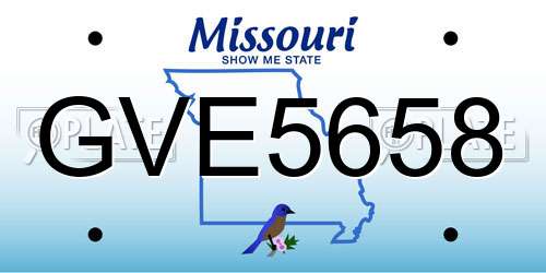 GVE5658 Missouri License Plate