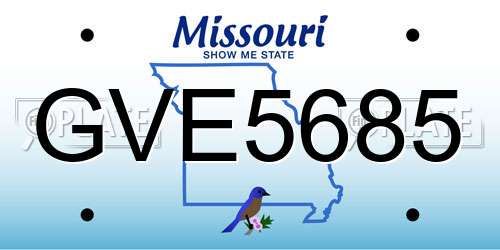 GVE5685 Missouri License Plate