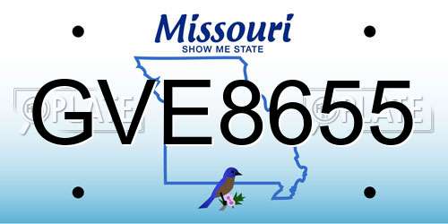 GVE8655 Missouri License Plate