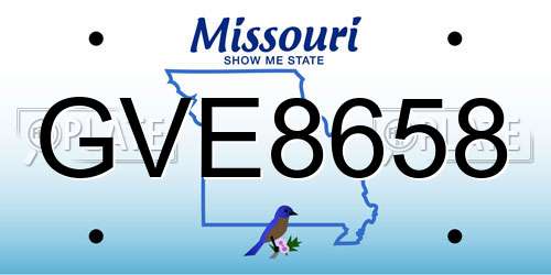 GVE8658 Missouri License Plate