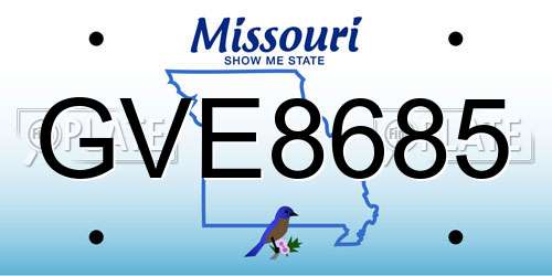 GVE8685 Missouri License Plate