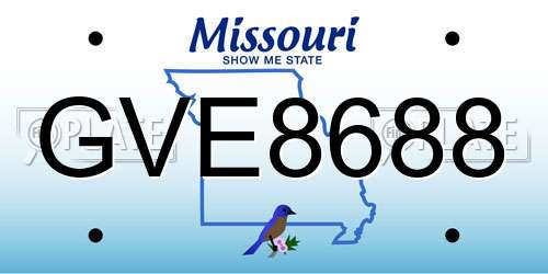 GVE8688 Missouri License Plate