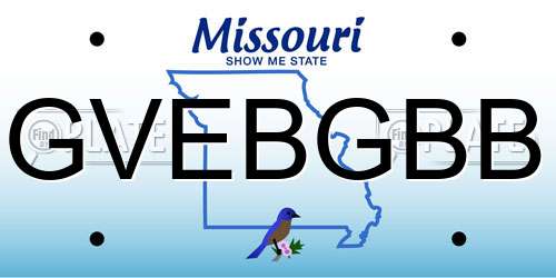 GVEBGBB Missouri License Plate