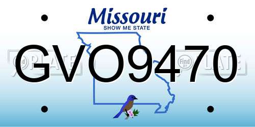 GVO9470 Missouri License Plate