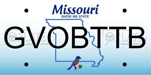 GVOBTTB Missouri License Plate