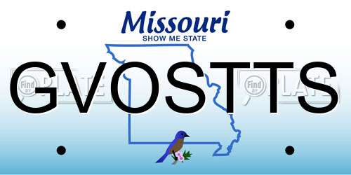 GVOSTTS Missouri License Plate