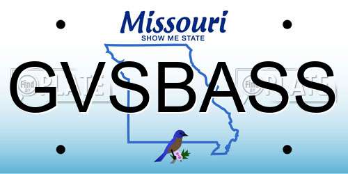 GVSBASS Missouri License Plate
