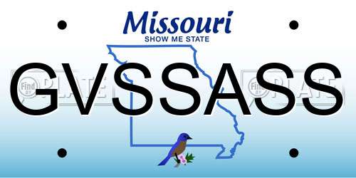 GVSSASS Missouri License Plate