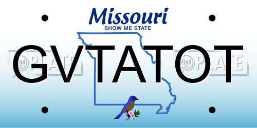 GVTATOT Missouri License Plate