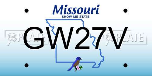 GW27V Missouri License Plate