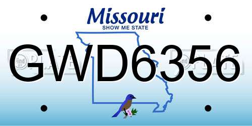 GWD6356 Missouri License Plate