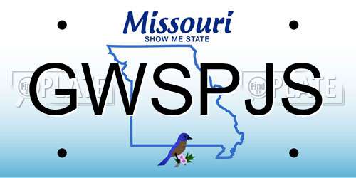GWSPJS Missouri License Plate