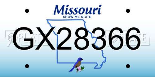 GX28366 Missouri License Plate