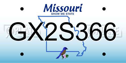 GX2S366 Missouri License Plate