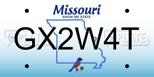 GX2W4T Missouri License Plate