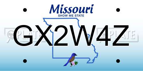 GX2W4Z Missouri License Plate