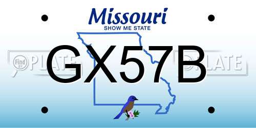 GX57B Missouri License Plate