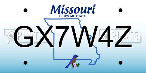 GX7W4Z Missouri License Plate