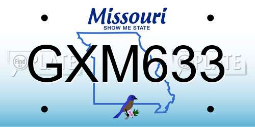 GXM633 Missouri License Plate