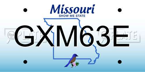 GXM63E Missouri License Plate