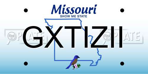GXTIZII Missouri License Plate