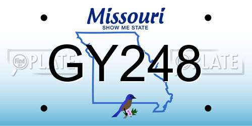 GY248 Missouri License Plate