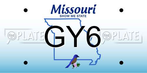 GY6 Missouri License Plate