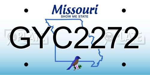 GYC2272 Missouri License Plate
