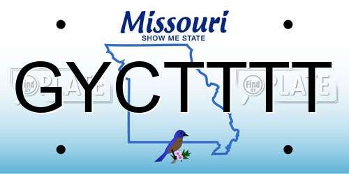 GYCTTTT Missouri License Plate