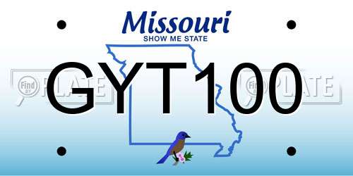 GYT100 Missouri License Plate