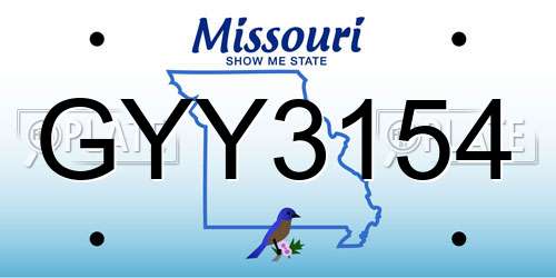 GYY3154 Missouri License Plate