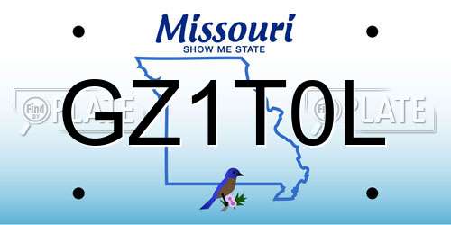 GZ1T0L Missouri License Plate