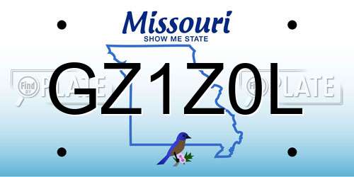 GZ1Z0L Missouri License Plate