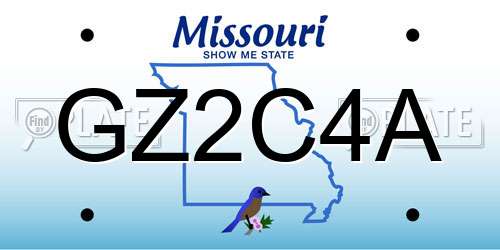 GZ2C4A Missouri License Plate