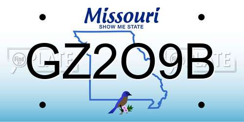 GZ2O9B Missouri License Plate