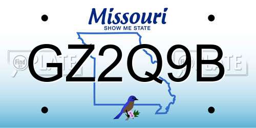 GZ2Q9B Missouri License Plate