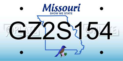 GZ2S154 Missouri License Plate