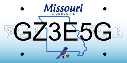 GZ3E5G Missouri License Plate