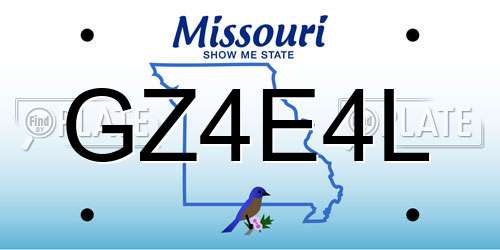 GZ4E4L Missouri License Plate