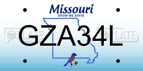 GZA34L Missouri License Plate