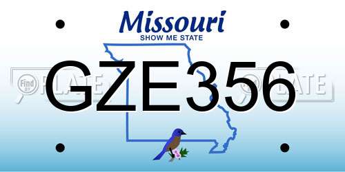 GZE356 Missouri License Plate