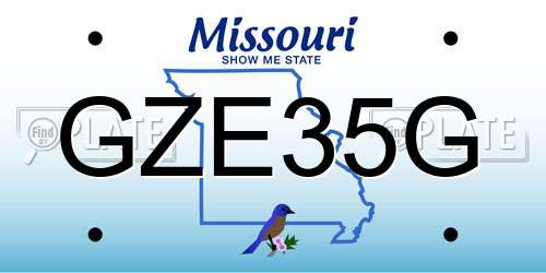 GZE35G Missouri License Plate