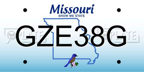 GZE38G Missouri License Plate
