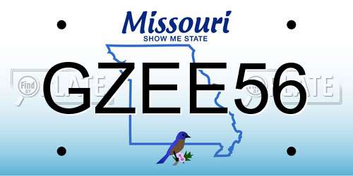 GZEE56 Missouri License Plate