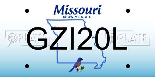 GZI20L Missouri License Plate