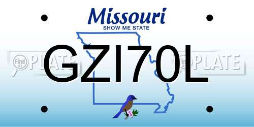 GZI70L Missouri License Plate